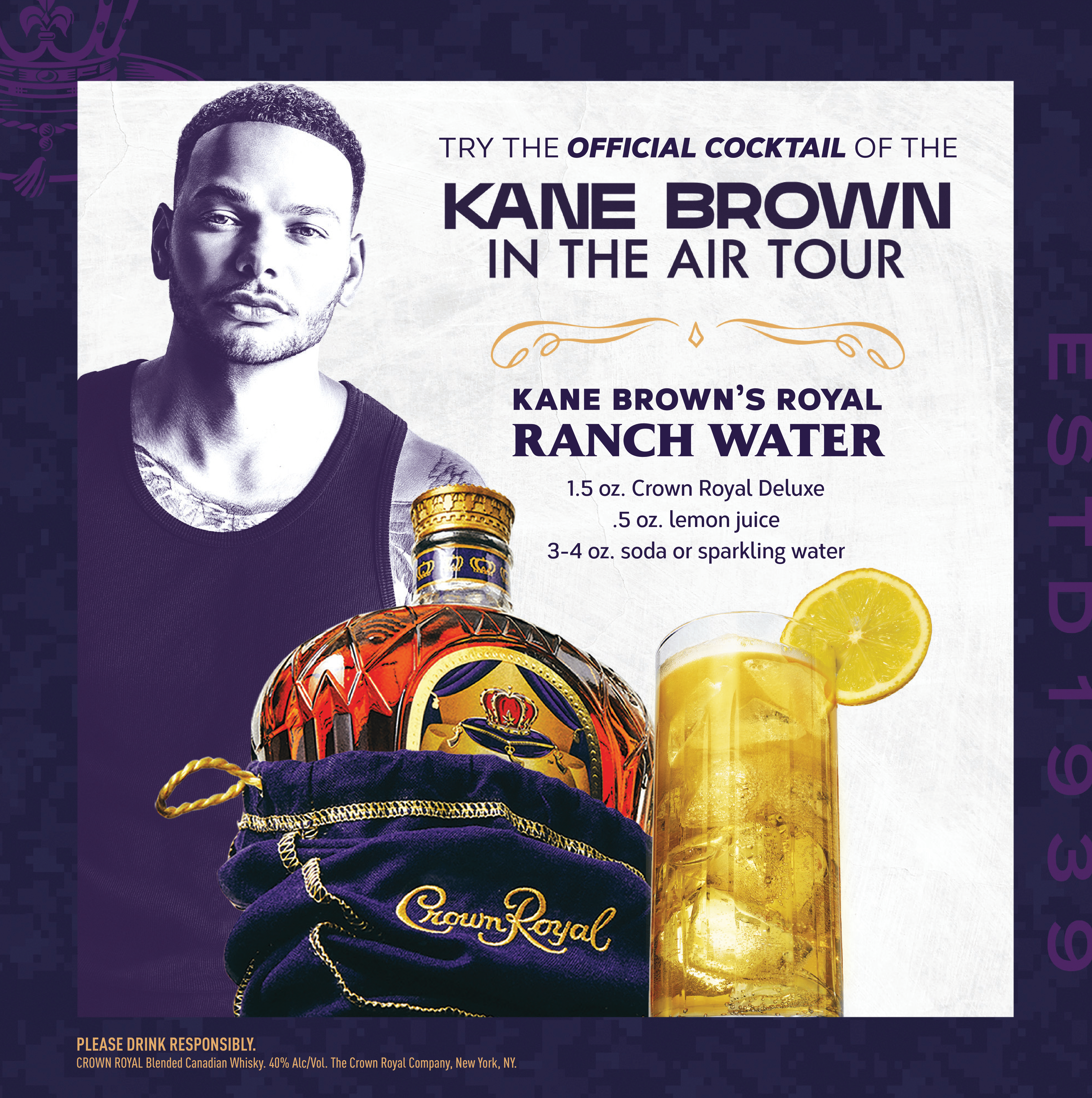 Crown Kane Brown's Royal Ranch Water Whisky Cocktail